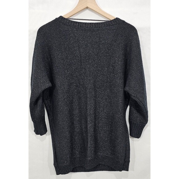 Miss Me Womens Sweater Glam Fairy Goth Y2K Metallic Studded Spikes Charcoal Sz L - Picture 2 of 15